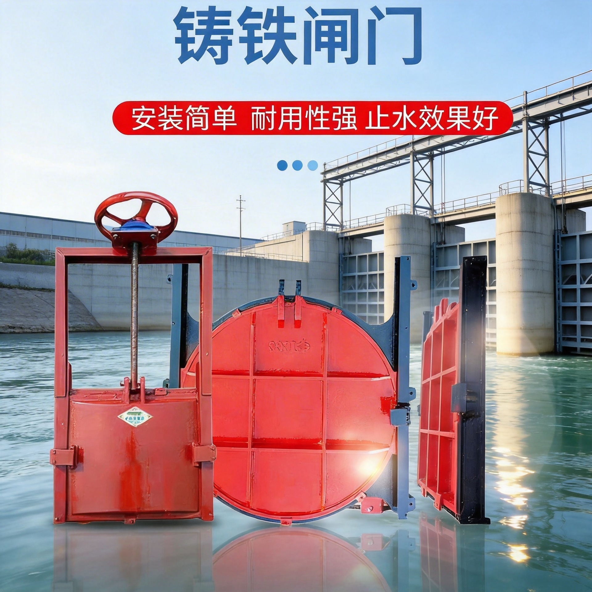 铸铁闸门机闸铸铁镶铜钢制一体式插板门方型圆型阀门开关闸阀