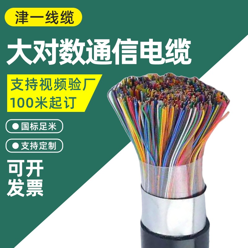 国标防火铜芯电缆大对数通信电缆无氧铜室外大对数绝缘电话电缆线