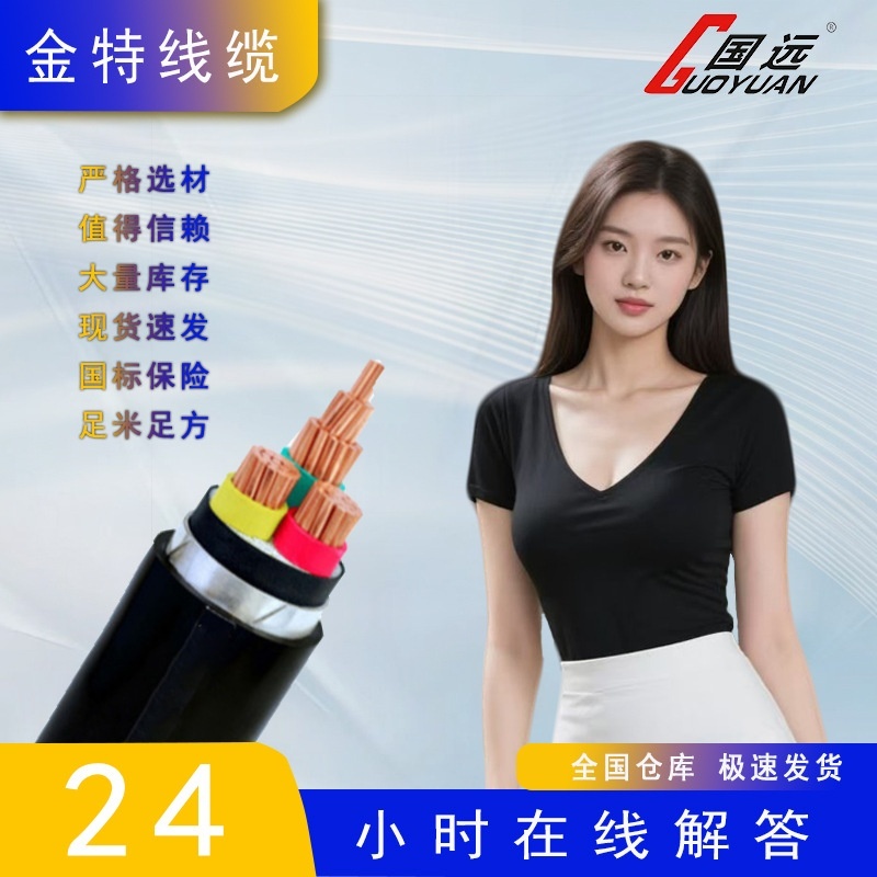 国标YJV22铜芯2345101625平方工程铜线低压地埋电缆铠装电缆